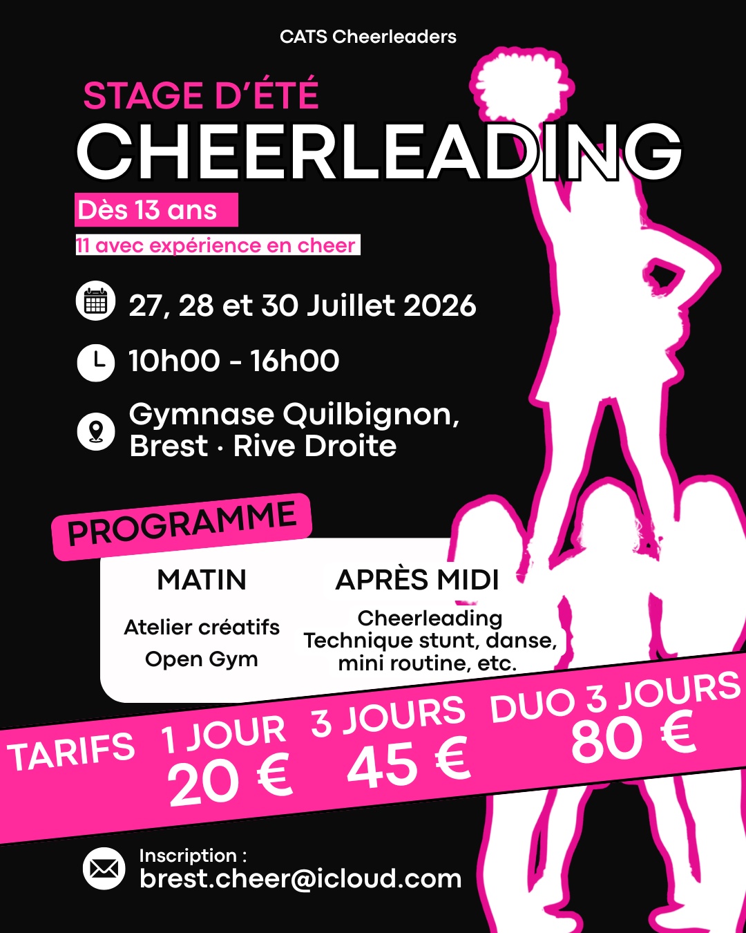 Stage d'été de cheerleading - CATS Cheer Camp