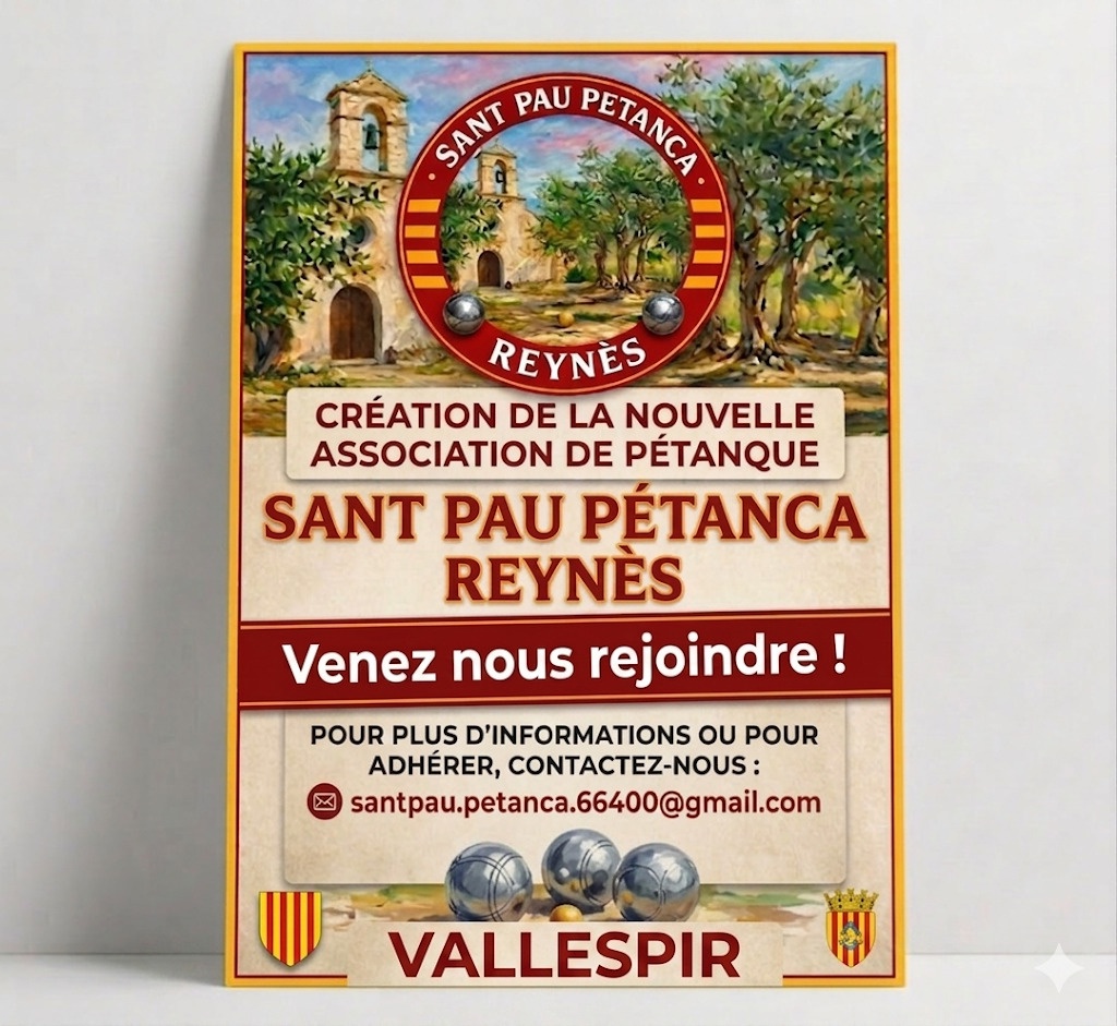 Nouvelle association de pétanque dans le Vallespir, Sant Pau Petanca Reynès